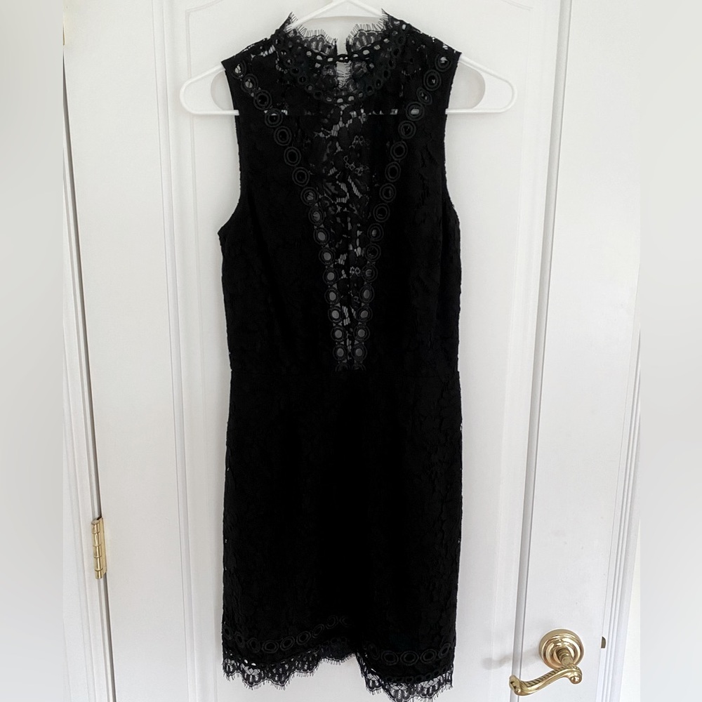 Free People Black Lace Mini Dress Small